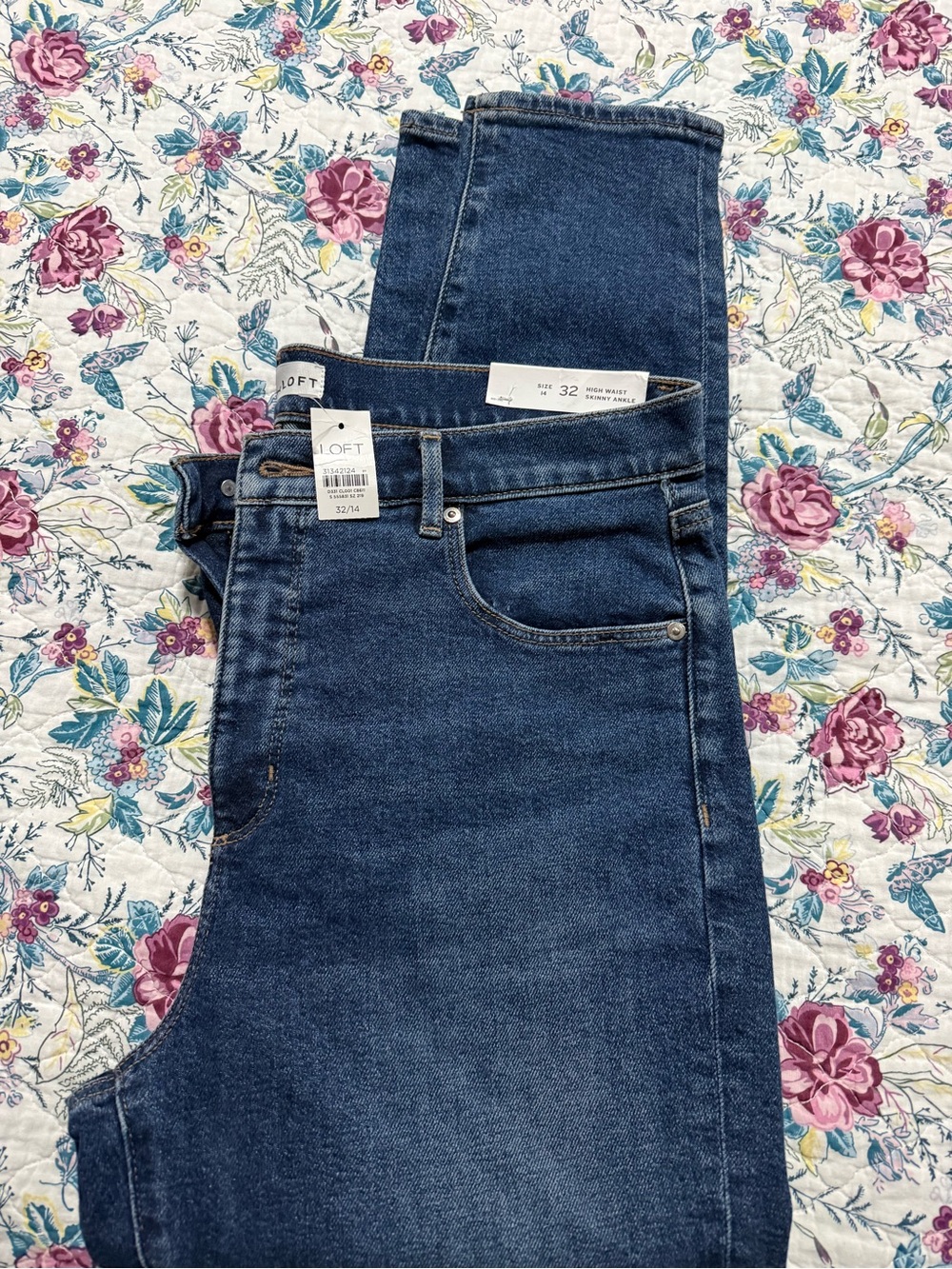 LOFT Straight Leg Jeans in Dark Denim Blue